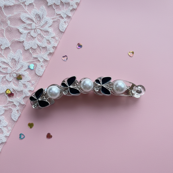 Pearl Butterfly Banana Hair Clip
