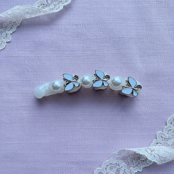 Pearl Butterfly Banana Hair Clip