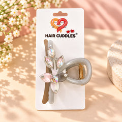 Premium Floral Rhinestone Hair Claw Clip (Medium Size)