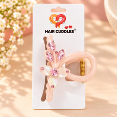 Premium Floral Rhinestone Hair Claw Clip (Medium Size)
