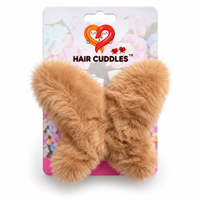 Fluffy Butterfly Hair Clip 8 × 7 cm – Soft Fuzzy Hair Accessory | Hair Cuddles™