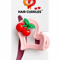 Cherry Heart Hair Claw Clip 4 × 4 cm Approx. – Cute Fruit Hair Accessory | Hair Cuddles™