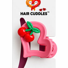 Cherry Heart Hair Claw Clip 4 × 4 cm Approx. – Cute Fruit Hair Accessory | Hair Cuddles™