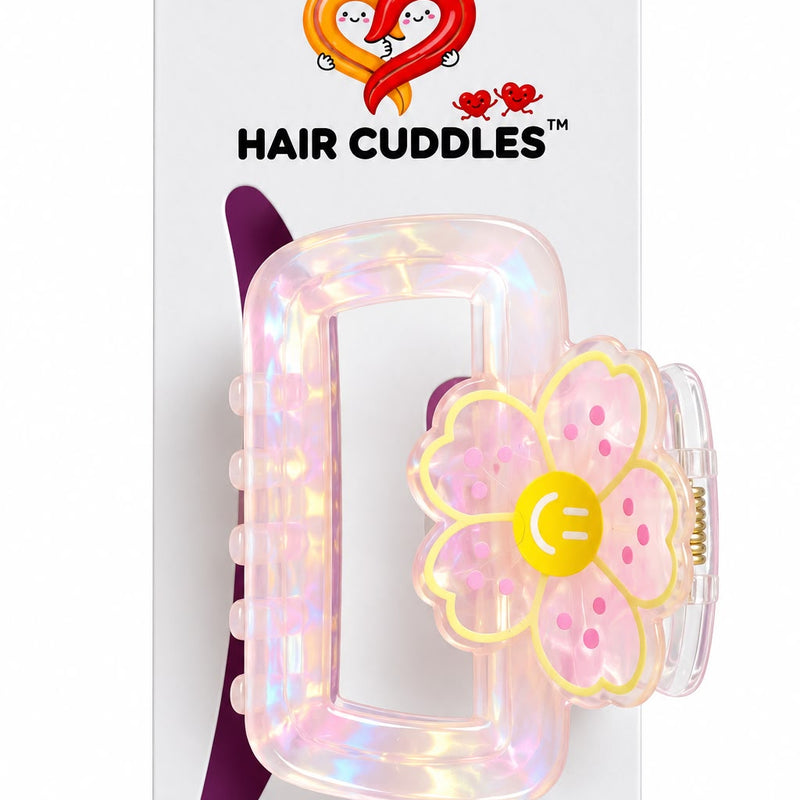 Pastel Flower Rectangle Hair Claw Clip 6 × 5 cm – Cute Floral Hair Accessory | Hair Cuddles™