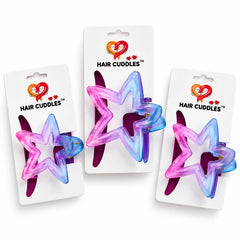 Star Hair Claw Combo – 1 Big & 2 Small Star Clips | 7 Color Combinations