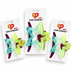 Star Hair Claw Combo – 1 Big & 2 Small Star Clips | 7 Color Combinations