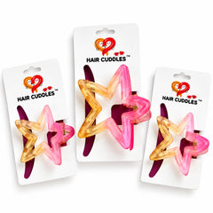 Star Hair Claw Combo – 1 Big & 2 Small Star Clips | 7 Color Combinations