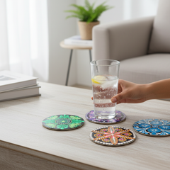 Round Mandala Coaster Set (4 pcs)
