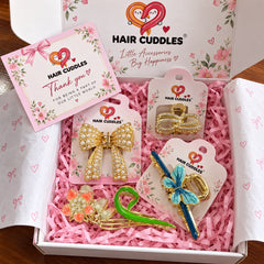 Luxury Metal Hair Accessories Combo – 4 Piece Set