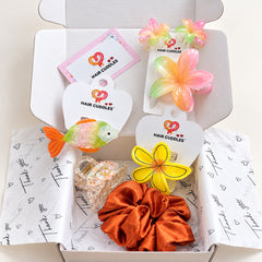 Pastel Floral Hair Accessories Combo – 5 Piece Set