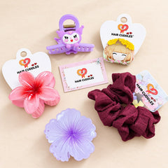Cute Floral Hair Accessories Combo – 5 Piece Set