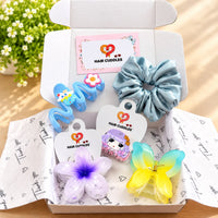 Pastel Blue & Floral Hair Accessories Combo – 5 Piece Set
