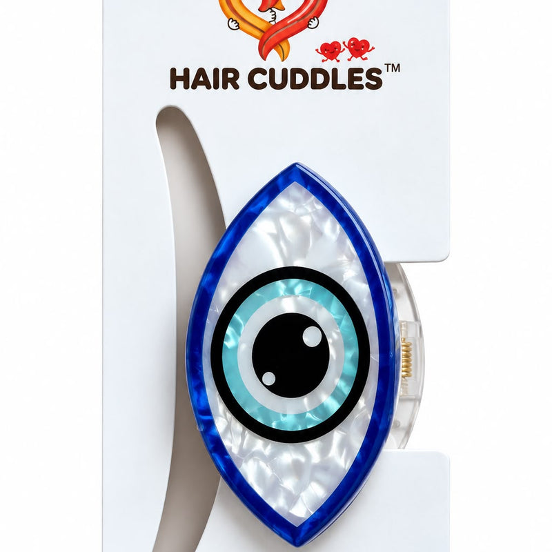 Evil Eye Hair Claw Clips – 5 × 3 cm | 10 Assorted Designs | Hair Cuddles™