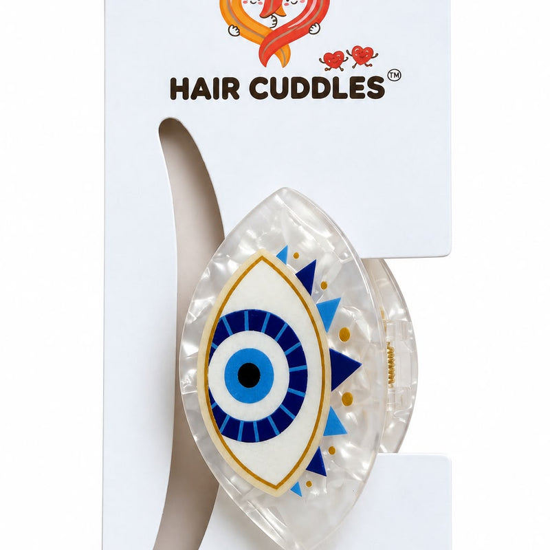 Evil Eye Hair Claw Clips – 5 × 3 cm | 10 Assorted Designs | Hair Cuddles™