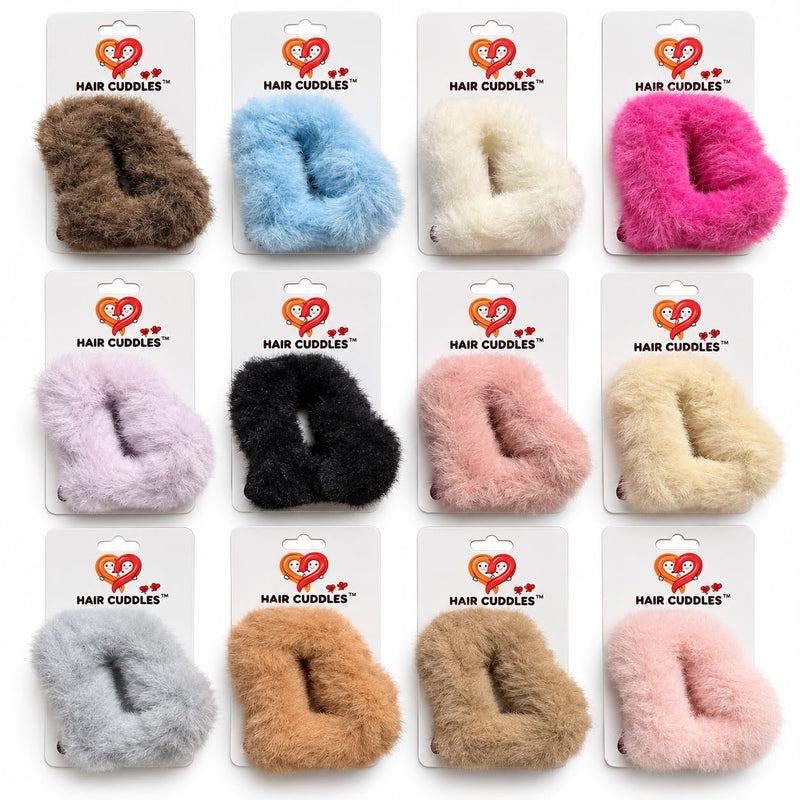 Fluffy Heart Scrunchie 7 × 7 cm – Soft Fuzzy Hair Tie | Hair Cuddles™