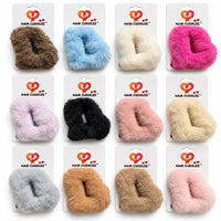 Fluffy Heart Scrunchie 7 × 7 cm – Soft Fuzzy Hair Tie | Hair Cuddles™