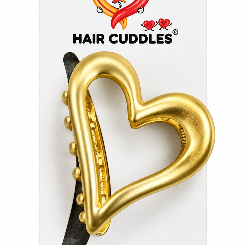 Premium Matte Gold Metal Hair Claw Clips (Medium Size)