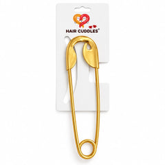 Gold Safety Pin Hair Pin for Women – Stylish Bun & Updo Hair Accessory (Approx. 10*3Cm) | Hair Cuddles™