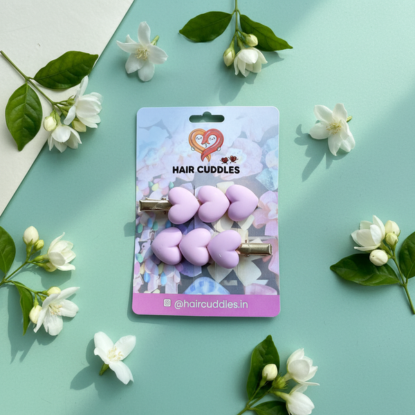 Heart Hair Clips Set – Cute Girls Hair Pins