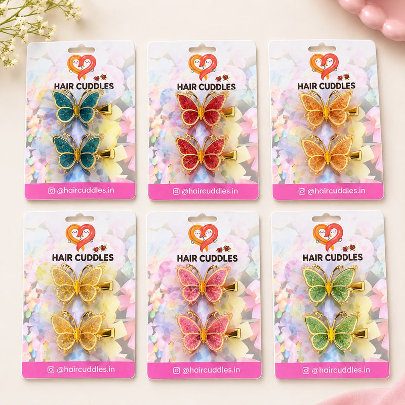 Premium Kids Butterfly Hair Clips