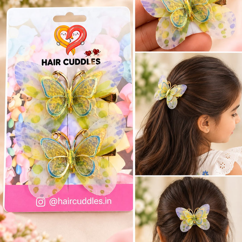 Premium Kids Butterfly Hair Clips