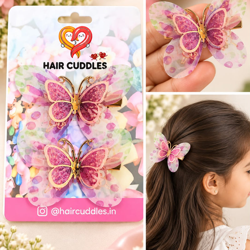 Premium Kids Butterfly Hair Clips