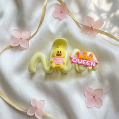 Zig-Zag Cartoon Hair Clips – Queen Edition 👑