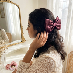 Satin Hair Bow Clip Set