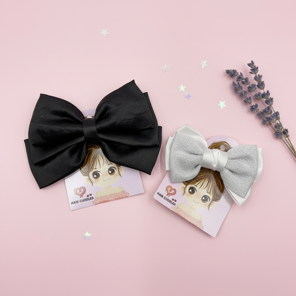 Satin Hair Bow Clip Set