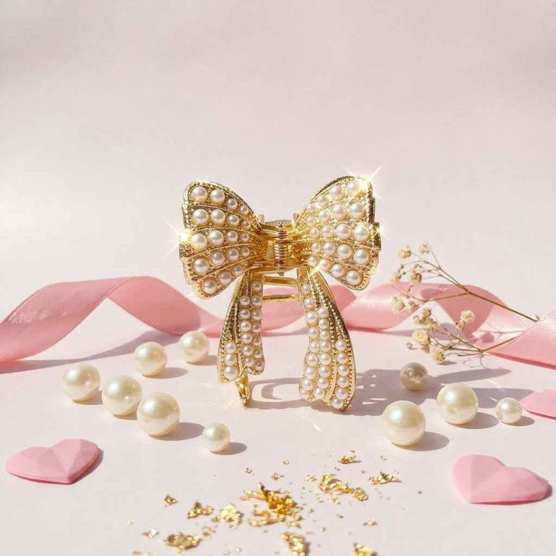 Pearl Bow Hair Claw