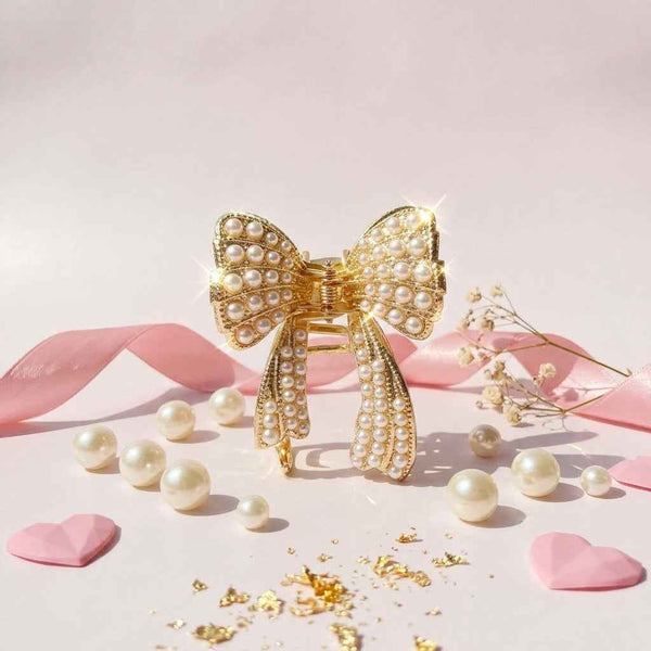 Pearl Bow Hair Claw
