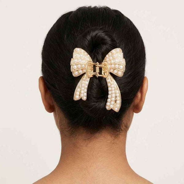 Pearl Bow Hair Claw