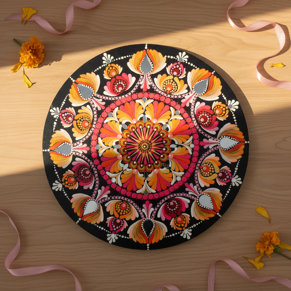 Mandala Art Decorative Wall Plate – Handmade Wall Decor