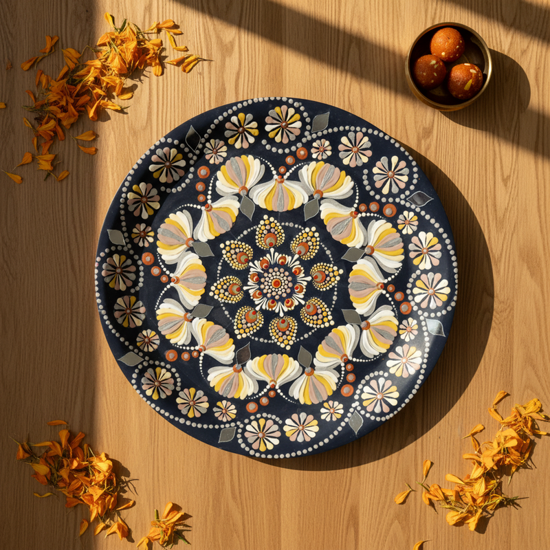 Mandala Art Decorative Wall Plate – Handmade Wall Decor