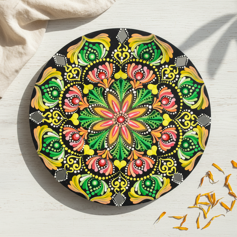 Mandala Art Decorative Wall Plate – Handmade Wall Decor