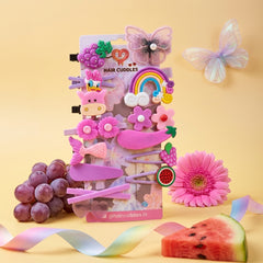 Cute Purple Hair Clip Set for Girls (Set of 14)