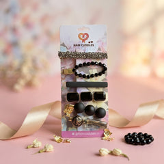 Black & Gold Hair Clip Set for Women & Girls (Set of 6)