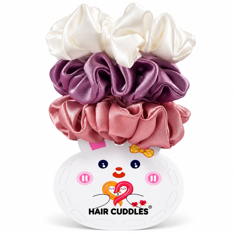 Premium Satin Scrunchies Hamper – Set of 3 | Hair Cuddles™