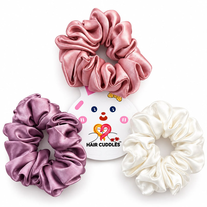 Premium Satin Scrunchies Hamper – Set of 3 | Hair Cuddles™