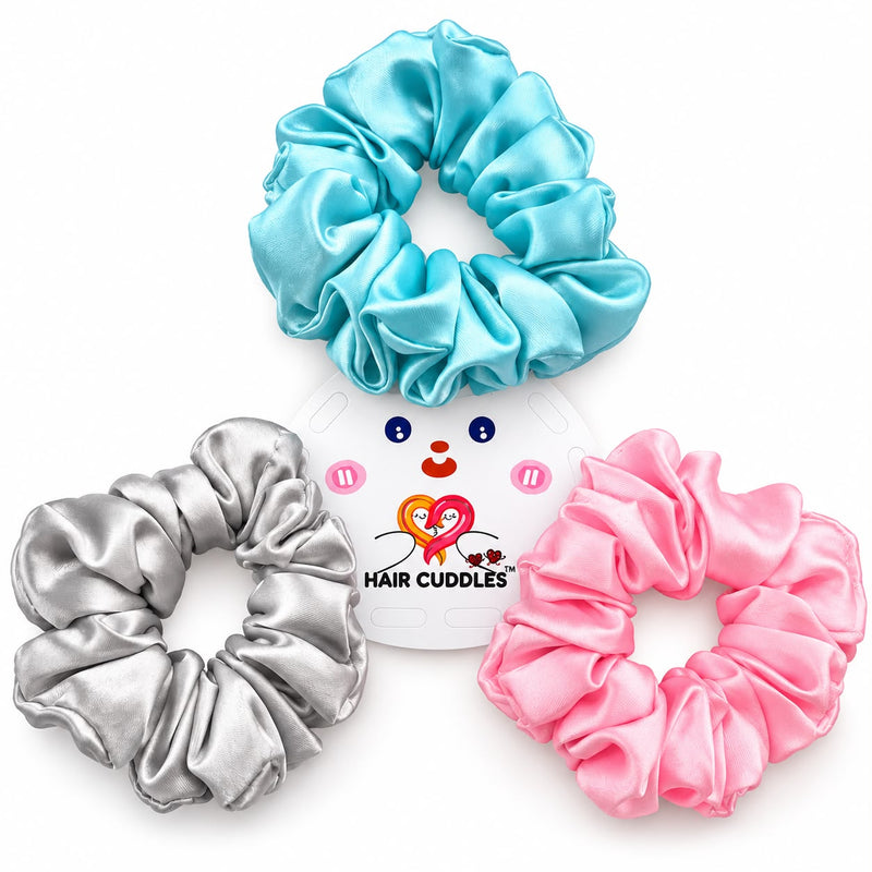 Premium Satin Scrunchies Hamper – Set of 3 | Hair Cuddles™