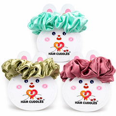 Premium Satin Scrunchies Hamper – Set of 3 | Hair Cuddles™