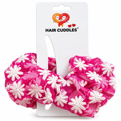 Floral Mesh Scrunchies for Women & Girls | Hair Cuddles™