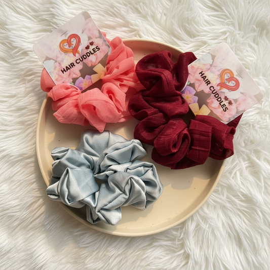 Satin Scrunchies – Soft Hair-Friendly Scrunchie Set