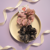 Floral Chiffon Scrunchies Set