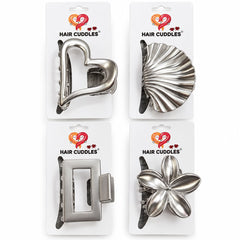Premium Korean Silver Metal Hair Claw