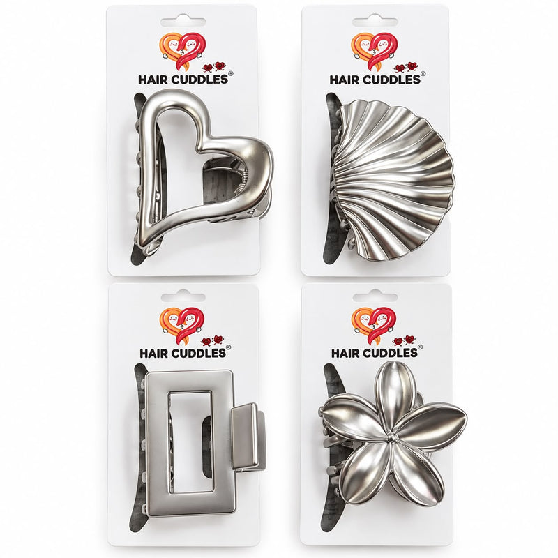 Premium Korean Silver Metal Hair Claw